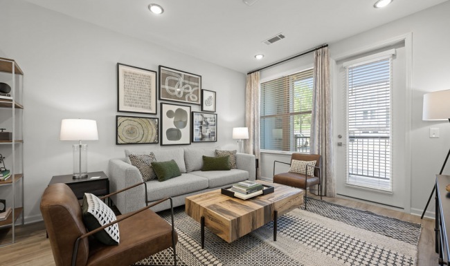 Living Room Living Room with media table and mirror