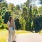 resident in a park with her dog